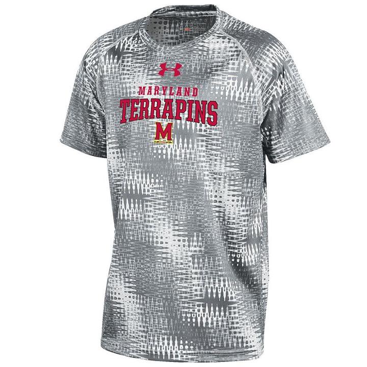 Boys 8-20 Under Armour Maryland Terrapins Novelty Tech Tee, Boy's, Size: S(8), Grey