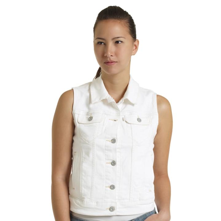 Women's Levi's Denim Trucker Vest, Size: Xlrg Av/rg, White