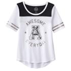 Girls 7-16 & Plus Size So&reg; Sequin Graphic Varsity Tee, Girl's, Size: 16 1/2, White