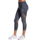 Women's Nike Sprinter Running Midrise Capri Leggings, Size: Xl, Grey