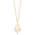 Lc Lauren Conrad Beaded Leaf Pendant Necklace, Women's, Gold
