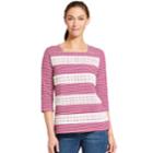 Women's Izod Lace-panel Top, Size: Small, Bright Plum Combo