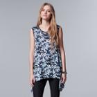 Women's Simply Vera Vera Wang Print Handkerchief Tank, Size: Large, Drk Purple