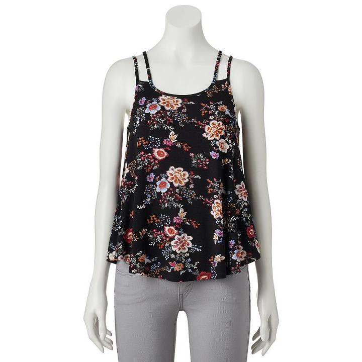 Juniors' Pink Republic Strappy Back Woven Tank, Girl's, Size: Large, Oxford
