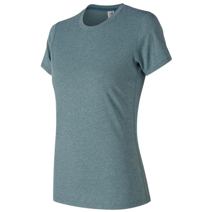 Women's New Balance Heather Tech Short Sleeve Tee, Size: Large, Grey