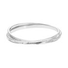 Sterling Silver Today, Tomorrow, Forever Double Bangle Bracelet, Women's, Size: 7.5, White