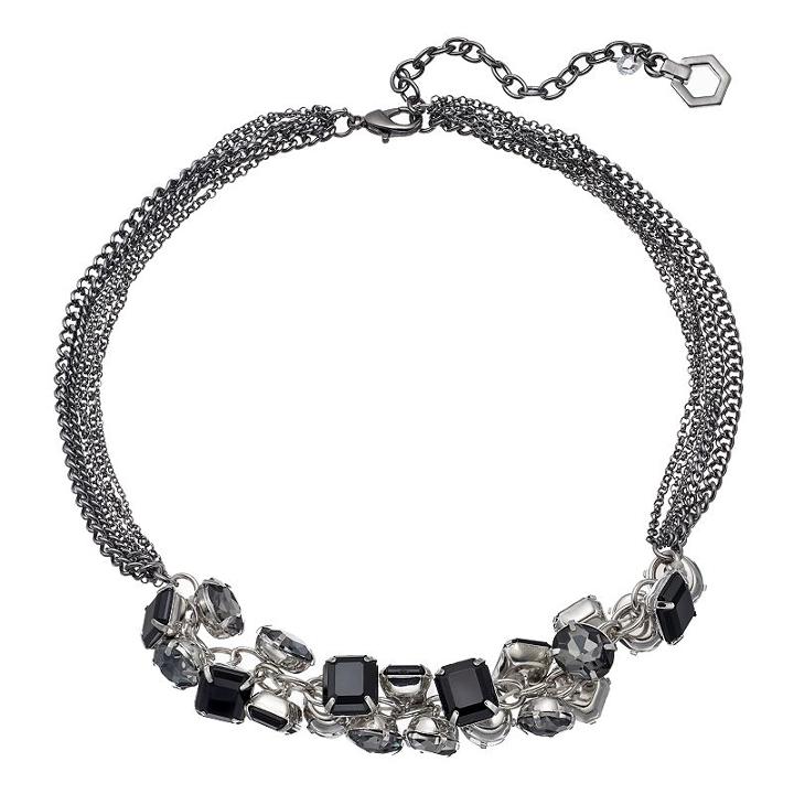 Simply Vera Vera Wang Black Shaky Stone Multi Strand Necklace, Women's