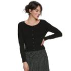 Women's Elle&trade; Scalloped Cardigan, Size: Medium, Black