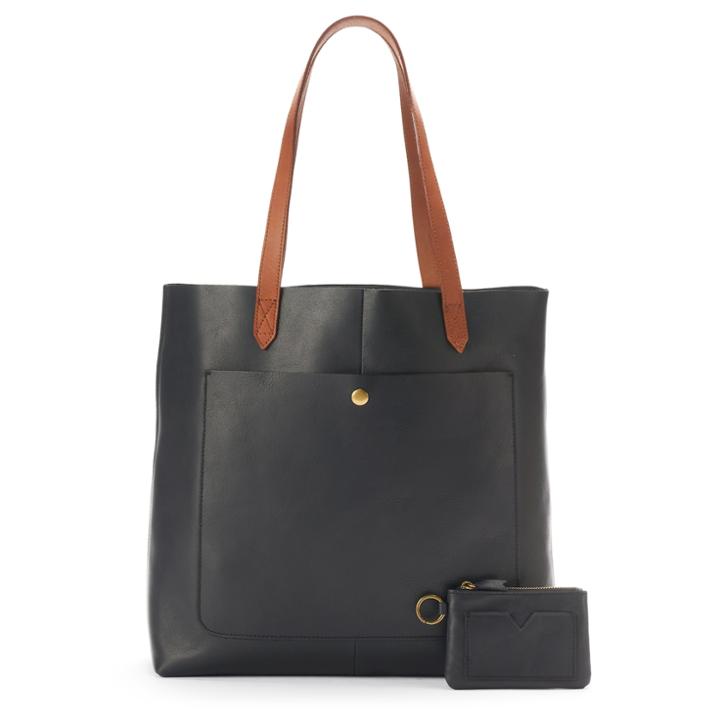 Sonoma Goods For Life&trade; Abigail Leather Tote With Pouch, Women's, Oxford