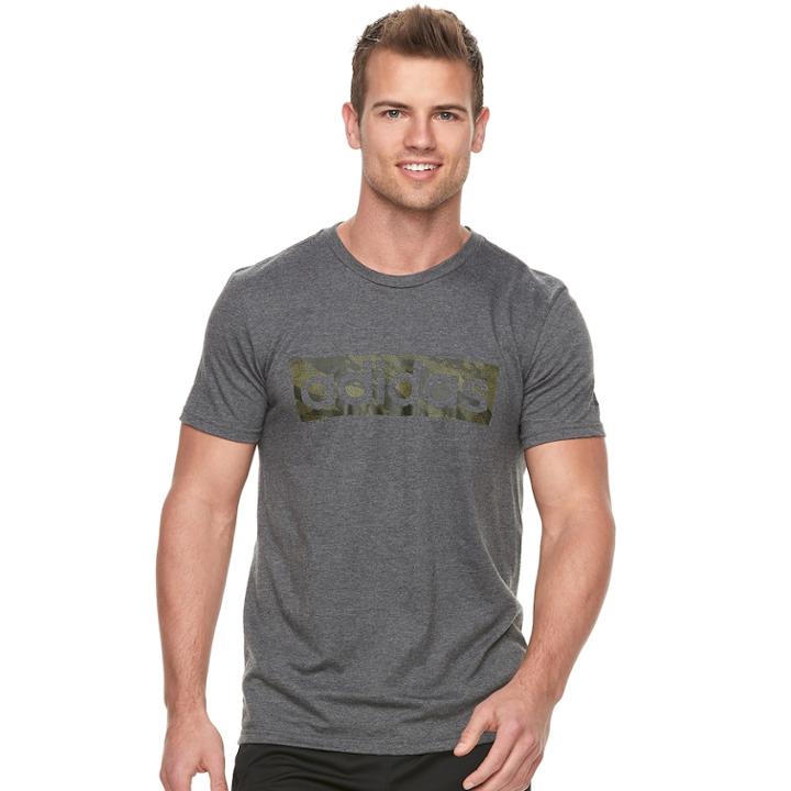 Men's Adidas Linear Tee, Size: Large, Med Grey
