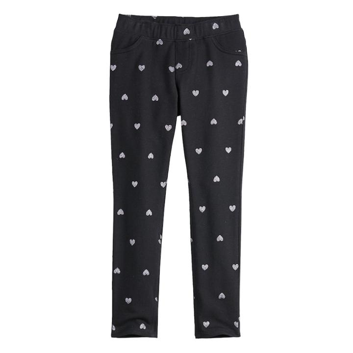 Girls 4-10 Jumping Beans&reg; Printed French Terry Jeggings, Size: 10, White