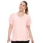 Plus Size Tek Gear&reg; Criss Cross Tee, Women's, Size: 1xl, Med Pink