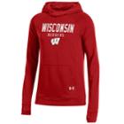 Women's Under Armour Wisconsin Badgers Featherweight Fleece Hoodie, Size: Large, Multicolor