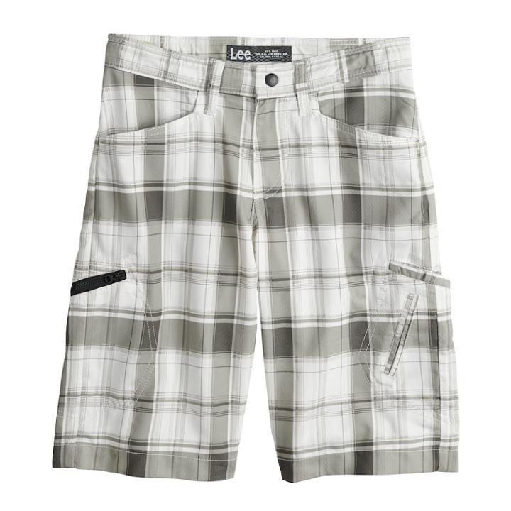 Boys 8-20 Lee Dungarees Grafton Easy-care Shorts, Size: Medium (14), White Vince Plaid