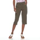 Women's Croft & Barrow&reg; Sheeting Pull-on Capris, Size: Xl, Green