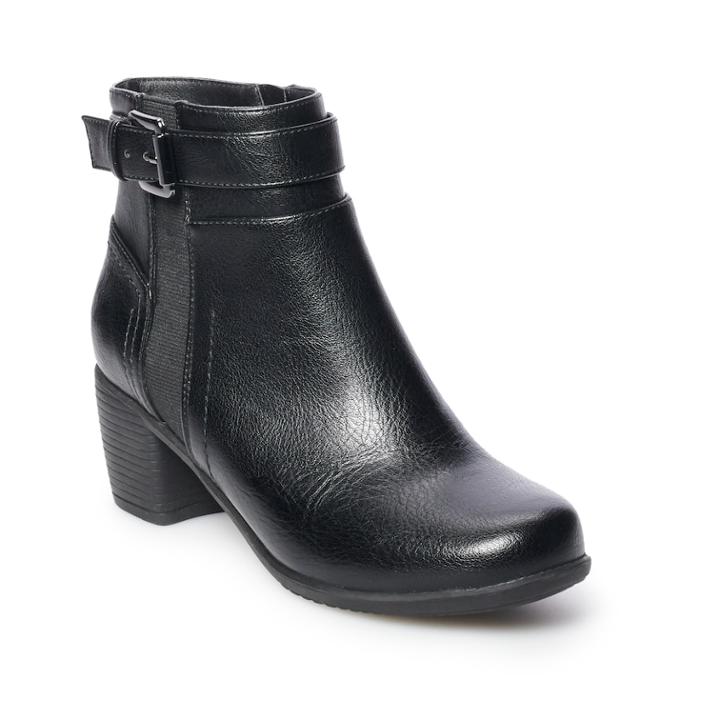 Croft & Barrow Baron Women's Ortholite High Heel Ankle Boots, Size: Medium (7.5), Black