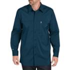 Men's Dickies Regular-fit Zip-pocket Moisture-wicking Button-down Work Shirt, Size: Xxl, Blue (navy)