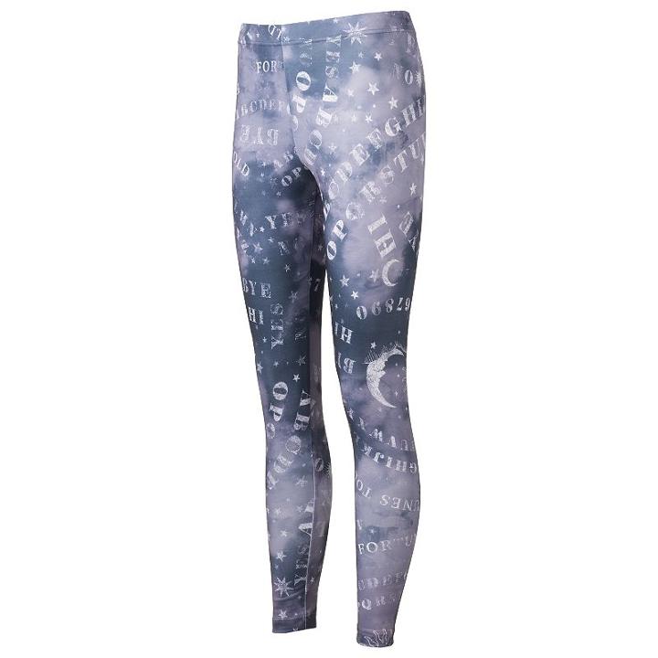 Juniors' Ouija Board Halloween Graphic Print Leggings, Teens, Size: Small, Grey
