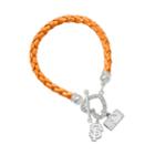 Logoart San Francisco Giants Devotion Silver Tone Crystal Charm Bracelet, Women's, Size: 8, Orange