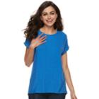 Women's Apt. 9&reg; Abstract Ribbed Tee, Size: Xl, Med Blue