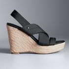 Simply Vera Vera Wang Gratitude Women's Espadrille Wedge Sandals, Size: 9, Black