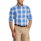 Men's Chaps Plaid Twill Button-down Shirt, Size: Large, Blue