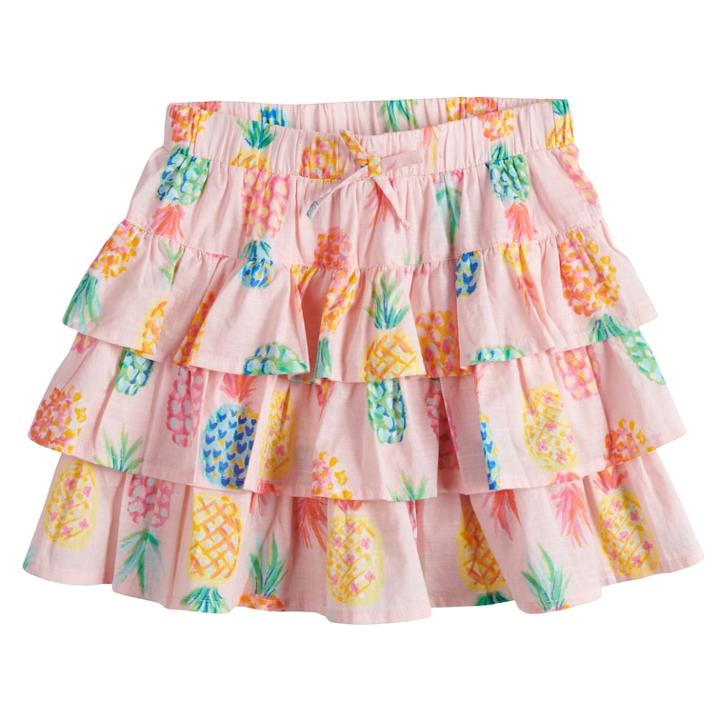 Girls 4-12 Sonoma Goods For Life&trade; Patterned Tiered Ruffle Skort, Size: 12, Light Pink