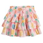 Girls 4-12 Sonoma Goods For Life&trade; Patterned Tiered Ruffle Skort, Size: 12, Light Pink