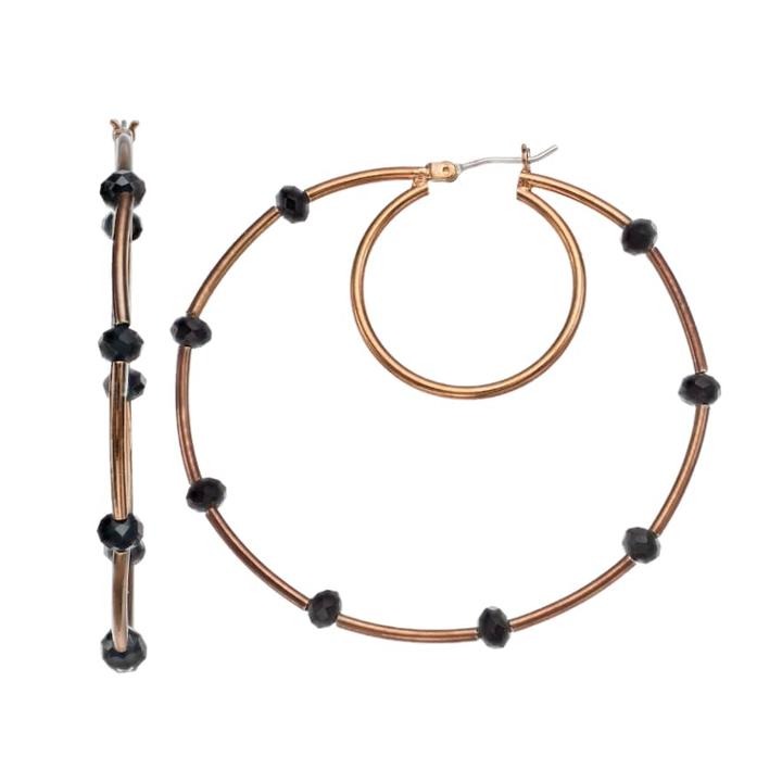 Simply Vera Vera Wang Burnished Nickel Free Hoop Earrings, Women's, Brown