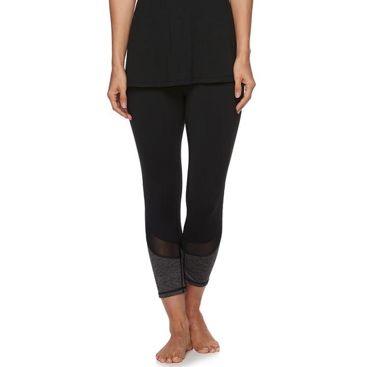 Gaiam, Women's Om Mesh Capri Yoga Leggings, Size: Xs, Oxford
