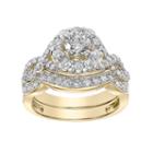 Simply Vera Vera Wang 14k Gold 2 Carat T.w. Diamond Halo Engagement Ring Set, Women's, Size: 6, White