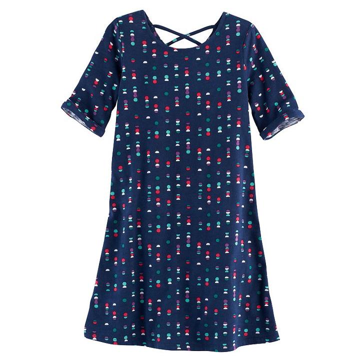 Girls 4-7 Jumping Beans&reg; Print Swing Dress, Size: 6, Dark Blue