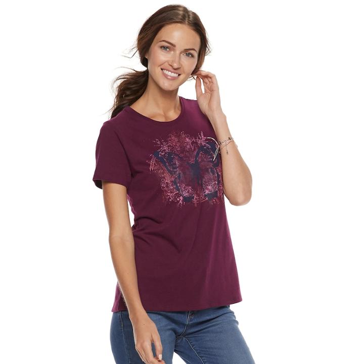 Women's Sonoma Goods For Life&trade; Crewneck Graphic Tee, Size: Large, Med Purple