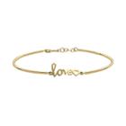 10k Gold Love & Heart Bangle Bracelet, Women's, Size: 7.5, Yellow