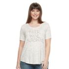 Plus Size Apt. 9&reg; V-neck Graphic Tee, Women's, Size: 0x, White