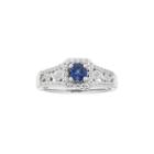 Boston Bay Diamonds 14k White Gold Sapphire & 1/3 Carat T.w. Diamond Paisley Engagement Ring, Women's, Size: 6, Blue