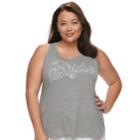 Plus Size Apt. 9&reg; Bridal Graphic Tank, Women's, Size: 2xl, Med Grey