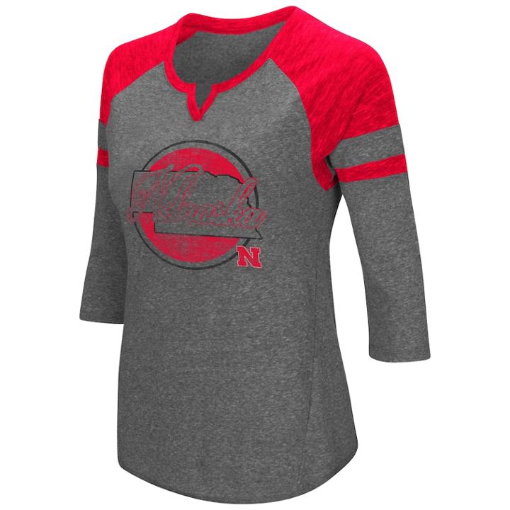 Women's Colosseum Nebraska Cornhuskers Tee, Size: Medium, Oxford