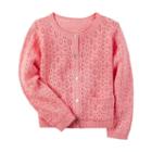 Girls 4-8 Carter's Solid Crocheted Cardigan, Size: 6x, Pink