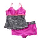 Girls 7-16 Free Country Tankini Apron Top & Shorts Swimsuit Set, Size: 14, Oxford