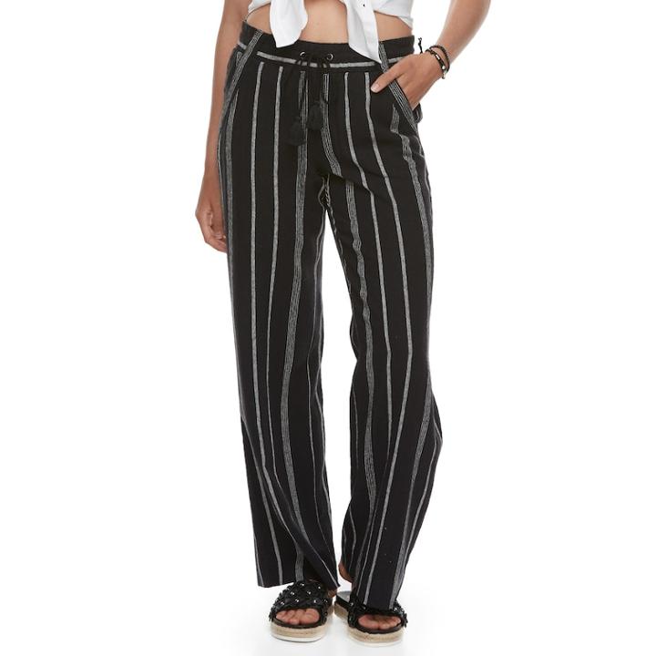 Juniors' Rewind Wide-leg Linen Pants, Teens, Size: Large, Oxford