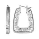 Napier Rectangle Hoop Earrings, Women's, Silver
