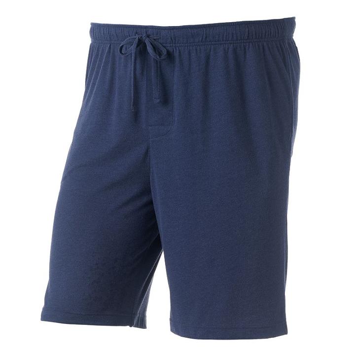 Big & Tall Croft & Barrow&reg; Solid Knit Lounge Shorts, Men's, Size: L Tall, Blue (navy)