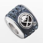 Logoart Buffalo Sabres Sterling Silver Crystal Logo Bead - Made With Swarovski Crystals, Women's, Blue