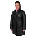 Women's Excelled Leather Trench Coat, Size: Small, Black