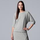 Women's Simply Vera Vera Wang Ribbed Dolman Top, Size: Xxl, Light Grey