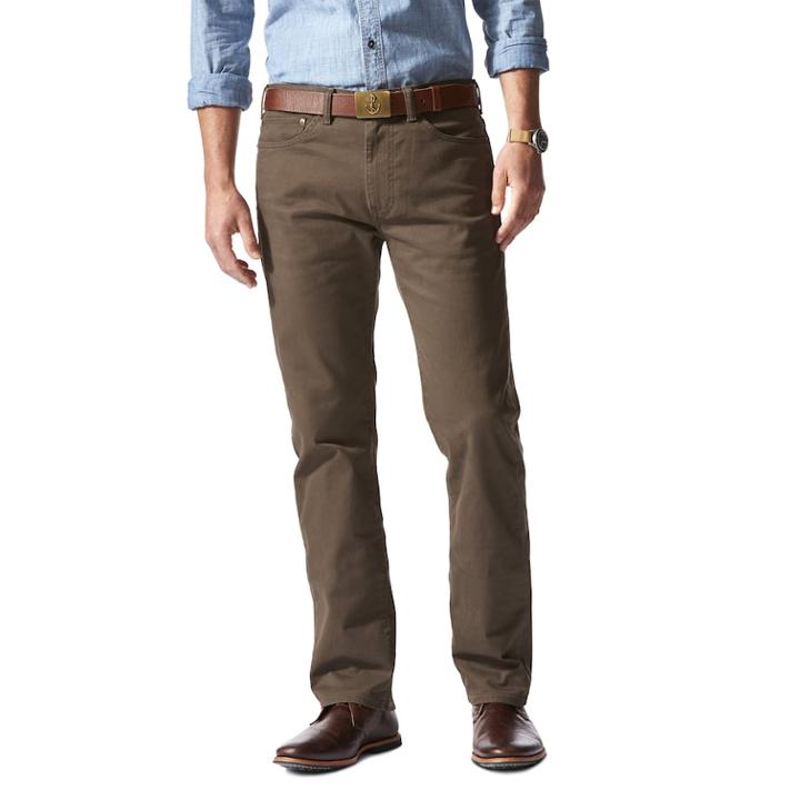 Men's Dockers&reg; Jean Cut D2 Straight-fit Stretch Twill Pants, Size: 32x30, Dark Brown