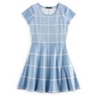 Girls 7-16 My Michelle Grid Skater Dress, Size: Large, Med Blue