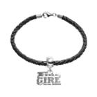 Insignia Collection Sterling Silver & Leather Fire Girl Charm Bracelet, Size: 7.5, Multicolor