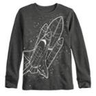 Boys 4-12 Jumping Beans&reg; Glow In The Dark Rocket Spaceship Thermal Top, Size: 12, Med Grey